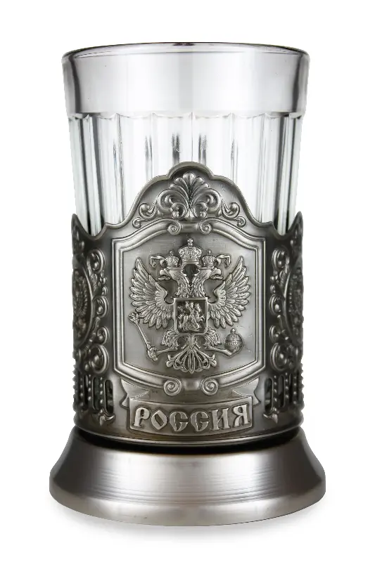 Никелированный подстаканник «Герб России»